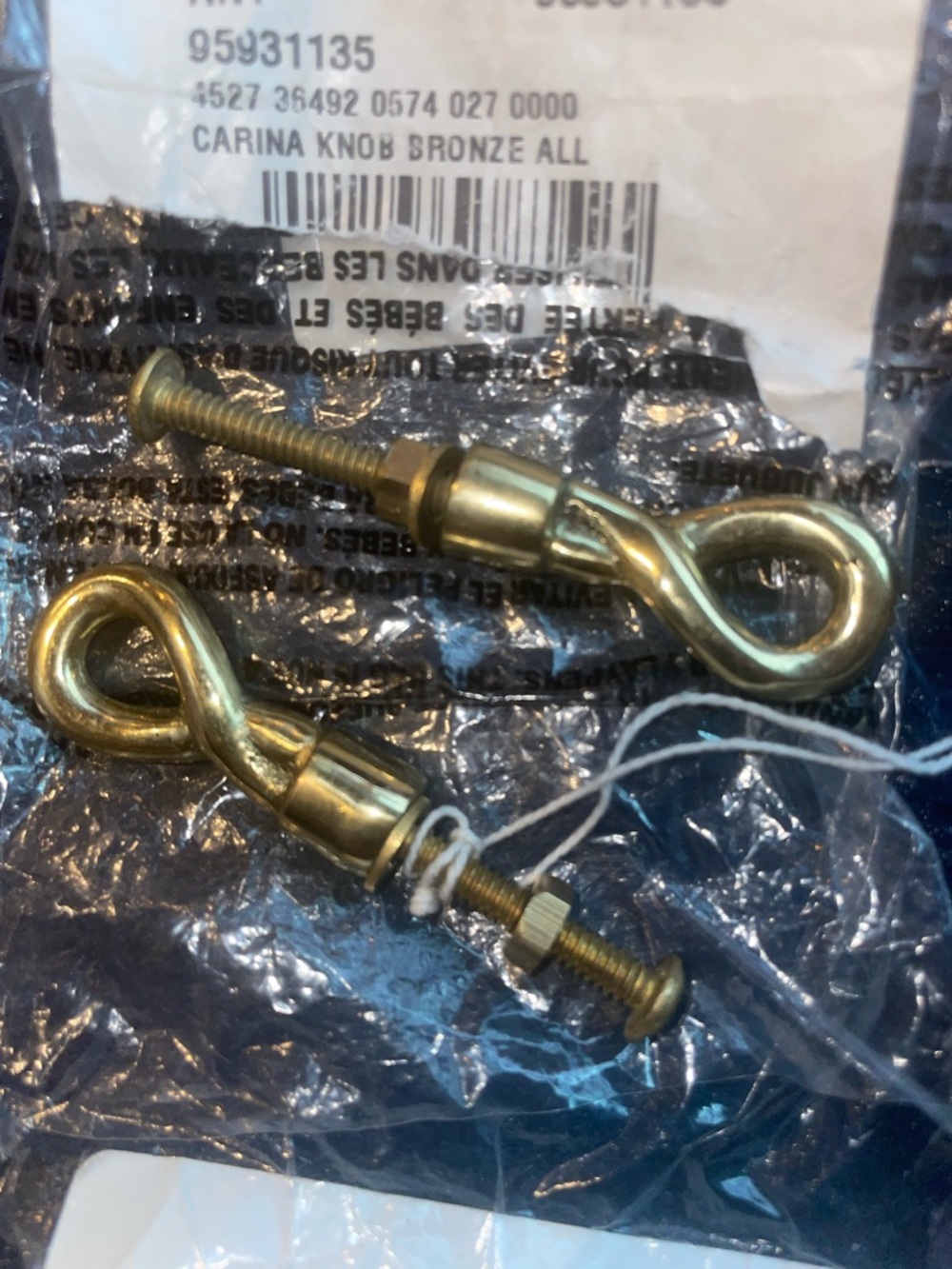 Anthropologie Carina Brass Twist Knobs, Set of 2 NWT sold out - Picture 7 of 8